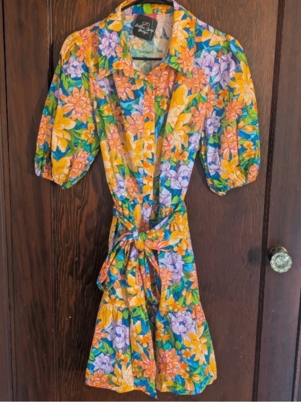 Flying Tomato Bright Pink Label Floral Top